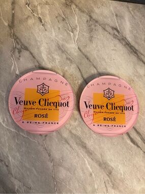 Veuve Clicquot Rosé Pink Champagne Coasters - Set of 2